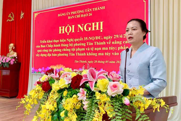 Bí thư Đảng ủy phường, Trưởng Ban Chỉ đạo 26 phường Tân Thành Huỳnh Thị Phúc