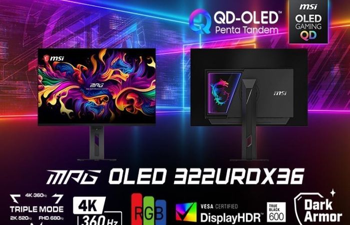 Màn hình MSI MPG OLED 322URDX36 trình diễn tại Computex 2026. (Nguồn: MSI)