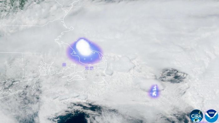 Bản đồ do Cơ quan Quản lý Khí quyển và Đại dương Quốc gia Hoa Kỳ (NOAA) công bố cho thấy vị trí thiên thạch đi vào khí quyển. (Ảnh: NOAA)
