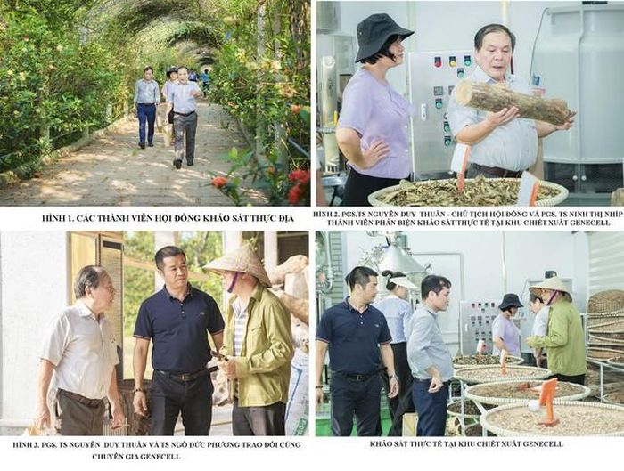 PGS. TS Nguyễn Duy Thuần - Giảng viên cao cấp - Học Viện Y Dược học cổ truyền Việt Nam và các thành viên Hội đồng khảo sát thực tế tại khu chiết xuất Genecell.