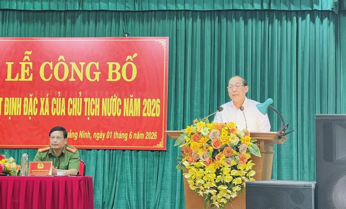  Phó Chủ tịch Ủy ban Trung ương MTTQ Việt Nam Hoàng Công Thủy phát biểu chỉ đạo tại Lễ công bố. Ảnh: PT.