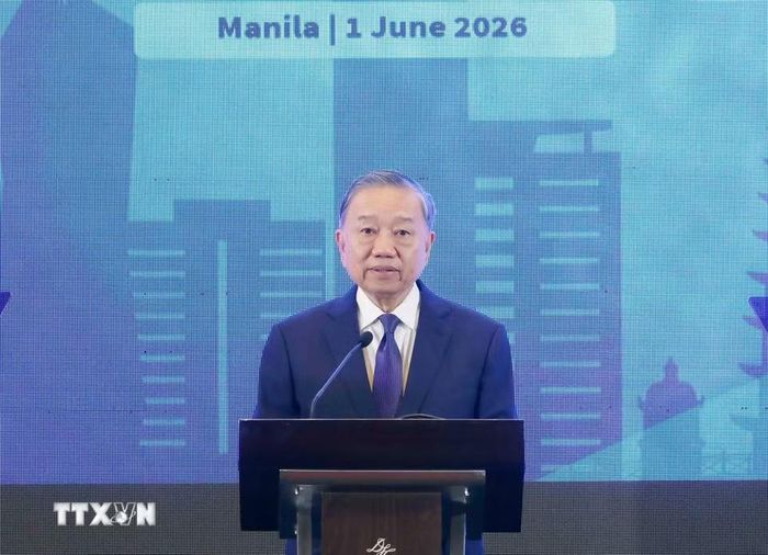 Tổng Bí thư, Chủ tịch nước Tô Lâm phát biểu tại Diễn đàn Doanh nghiệp Việt Nam-Philippines. (Ảnh: Thống Nhất/TTXVN).