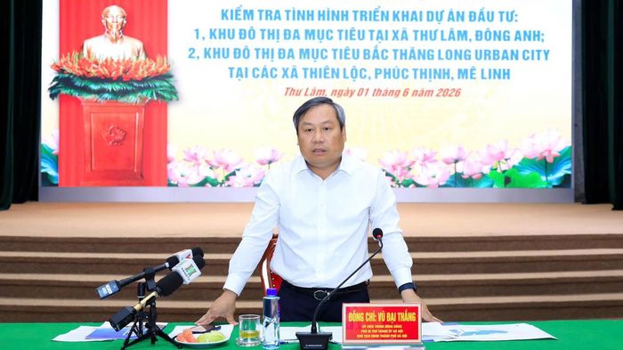 Chủ tịch UBND TP Hà Nội Vũ Đại Thắng phát biểu tại buổi làm việc.