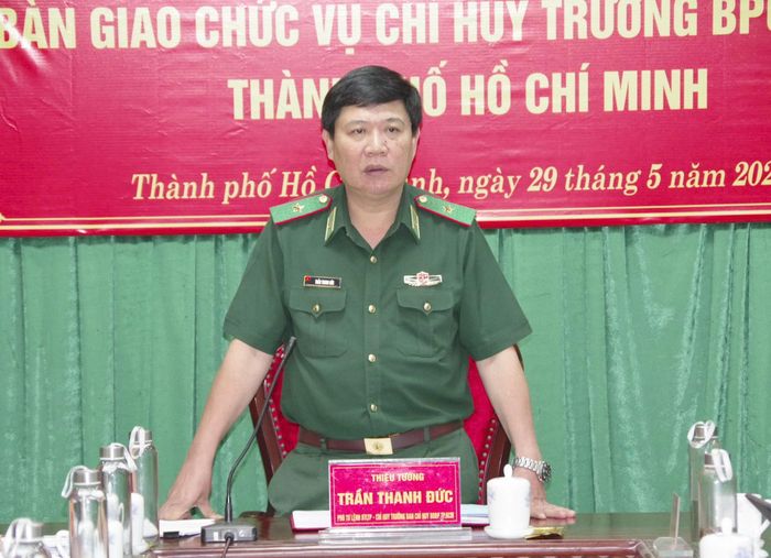Thiếu tướng Trần Thanh Đức phát biểu tại hội nghị. Ảnh: BĐBP TP.HCM