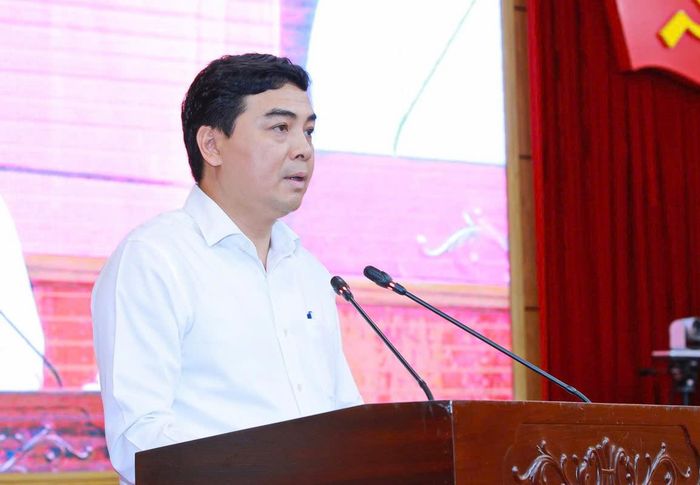  Chủ tịch UBND tỉnh Thanh Hóa ông Nguyễn Hoài Anh phát biểu khai mạc tại hội nghị. 
