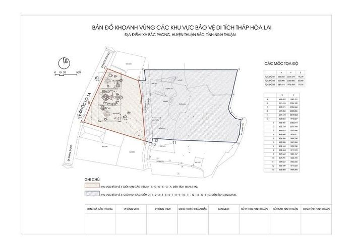 Bản đồ khoanh vùng bảo vệ di tích quốc gia đặc biệt tháp Hòa Lai