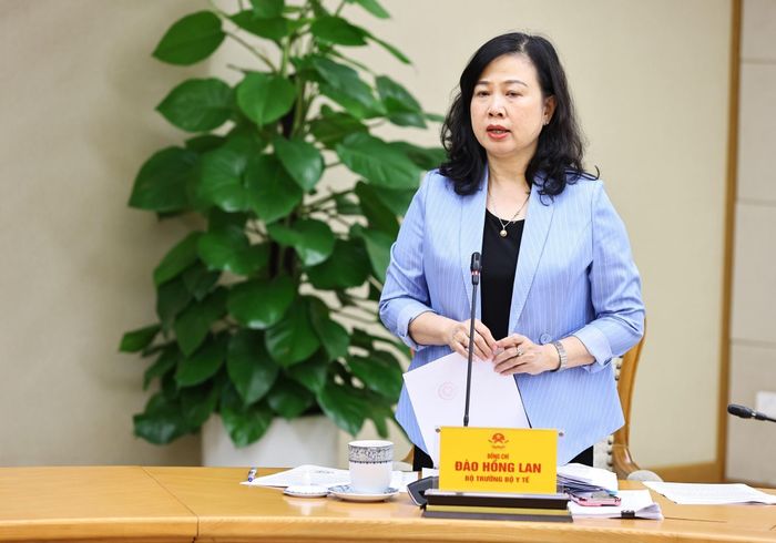 Bộ trưởng Bộ Y tế Đào Hồng Lan phát biểu. Ảnh: Minh Đức – TTXVN