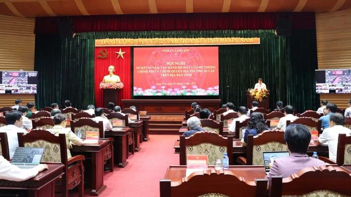 Hội nghị sơ kết 1 năm vận hành bộ máy của hệ thống chính trị và chính quyền địa phương 2 cấp do Tỉnh ủy Lạng Sơn tổ chức.