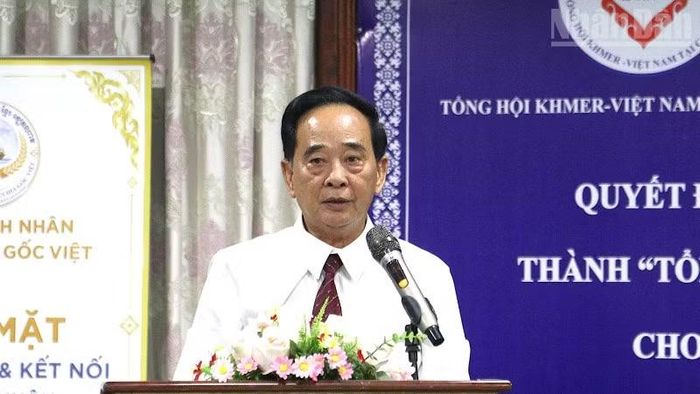 Chủ tịch Tổng Hội Khmer-Việt Nam tại Campuchia Sim Chy. (Ảnh: HUY VŨ)