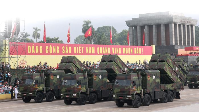 Tổ hợp tên lửa Trường Sơn do Tập đoàn Công nghiệp - Viễn thông Quân đội (Viettel) tự chủ nghiên cứu, sản xuất.
