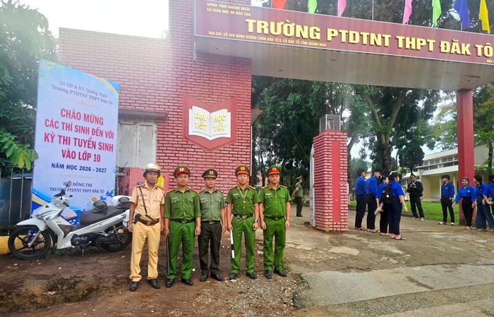 Đảm đảo ANTT, ATGT tại các điểm thi