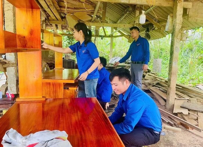 Mô hình Góc học tập cho em của Đoàn xã Kim Hoa.