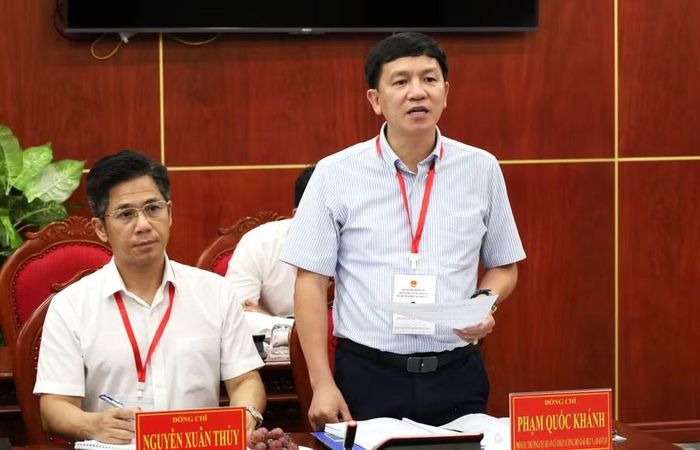 Lãnh đạo Cục Quản lý chất lượng, Bộ GD&amp;ĐT nêu ý kiến.