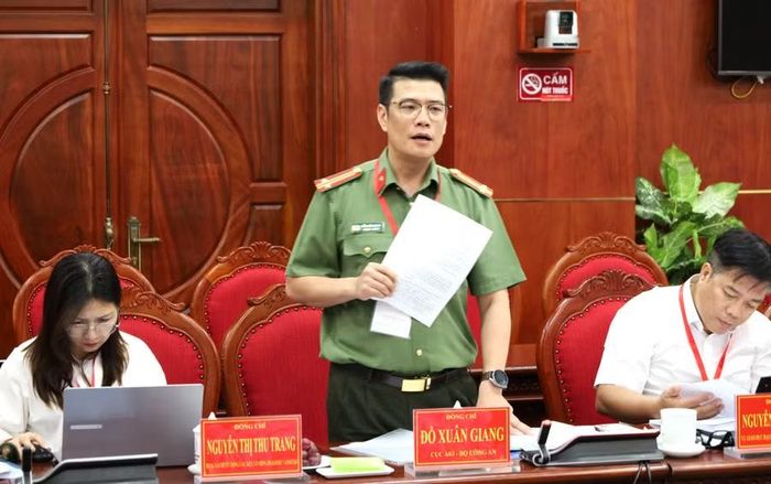 Đại diện Cục A03, Bộ Công an nêu ý kiến.