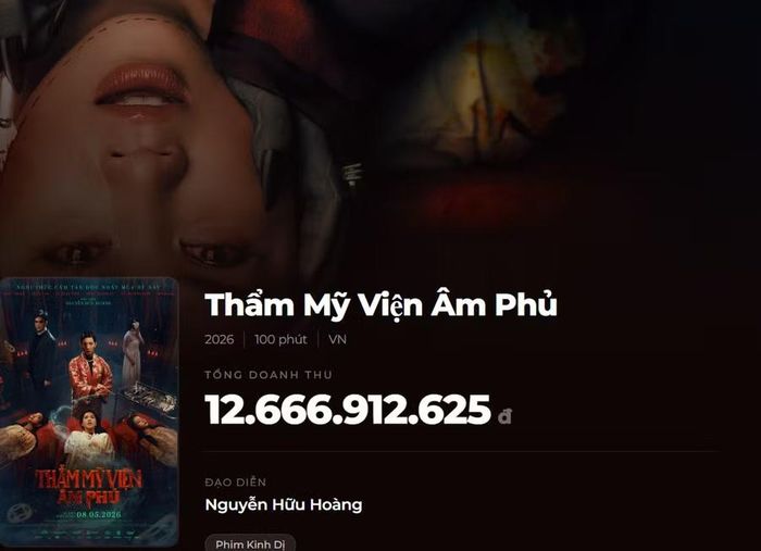 Kết quả tổng doanh thu của phim "Thẩm mỹ viện âm phủ" tính đến chiều 1/6.