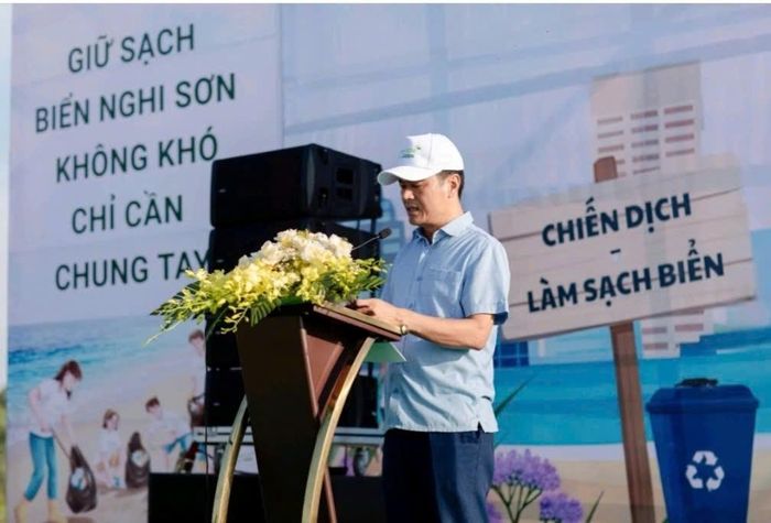 Ông Nguyễn Như Dũng - Phó Chủ tịch phường Hải Bình phát biểu tại chương trình.