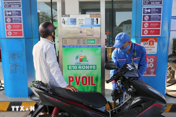 Từ tháng 5/2026, 100% xăng bán ra tại Cửa hàng xăng dầu Thành Tô (Hải Phòng) là xăng E10. (Ảnh: Minh Thu/TTXVN)