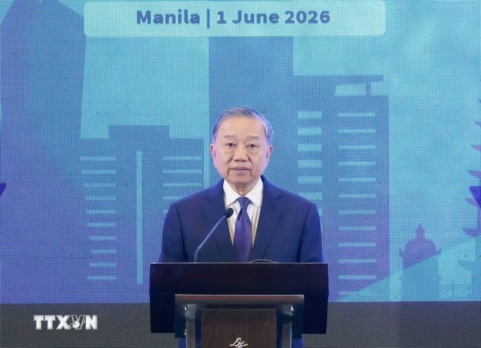 Tổng Bí thư, Chủ tịch nước Tô Lâm phát biểu tại Diễn đàn Doanh nghiệp Việt Nam-Philippines. (Ảnh: Thống Nhất/TTXVN)