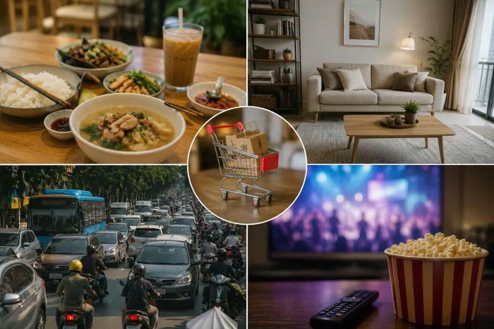 Khi thu nhập tăng lên, chi tiêu cho ăn uống, nhà ở, phương tiện đi lại, giải trí và các dịch vụ tiện ích đều tăng tương ứng