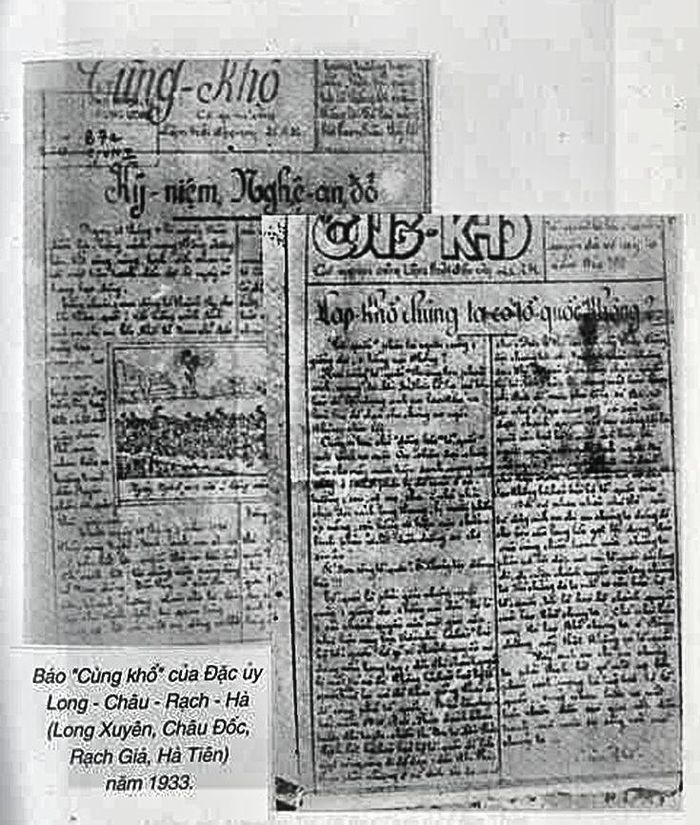 Trang nhất báo Cùng Khổ xuất bản đầu năm 1932, sau đó đổi thành báo Lao Khổ đầu năm 1933. Ảnh tư liệu