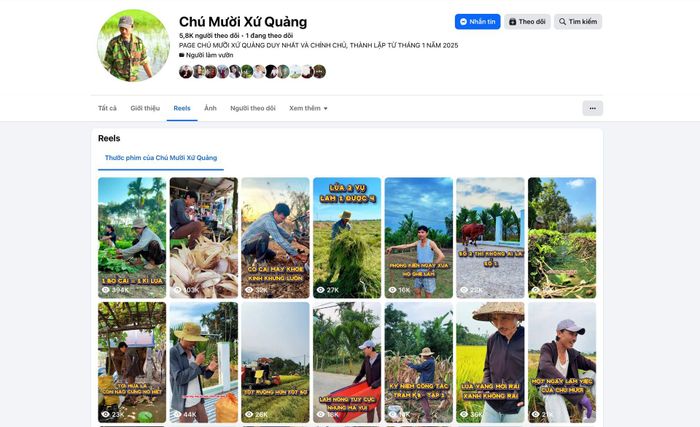 Hầu hết video trên kênh "Chú Mười Xứ Quảng" đều có hàng chục nghìn lượt xem. Ảnh: NVCC