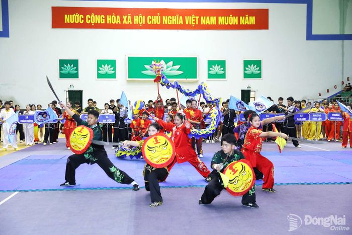Biểu diễn quyền tại lễ khai mạc. Ảnh: Huy Anh
