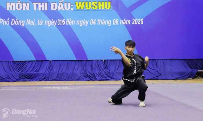 Vận động viên thi đấu nội dung Nam quyền nam. Ảnh: Huy Anh