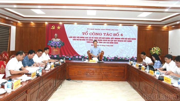 Đồng chí Nguyễn Thành Sinh - Phó Chủ tịch UBND tỉnh chủ trì buổi làm việc với 9 xã.