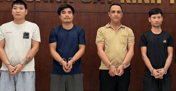 Các đối tượng (từ trái qua phải): Lâm Văn Hưng, Trần Văn Nghĩa, Nguyễn Văn Định và Lưu Văn Thiệp.