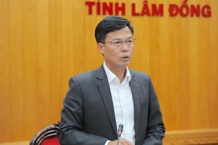 Đồng chí Đinh Văn Tuấn, Tỉnh ủy viên, Phó Chủ tịch UBND tỉnh phát biểu kết luận cuộc họp