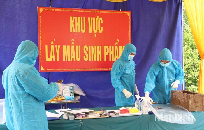 Khu vực lấy mẫu sinh phẩm.