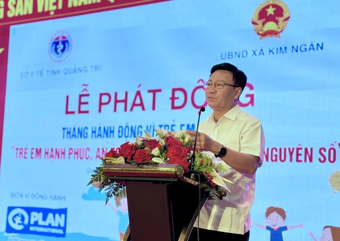 Đồng chí Đào Mạnh Hùng, Phó Chủ tịch Thường trực Ủy ban MTTQ Việt Nam tỉnh phát biểu tại lễ phát động - Ảnh: Q.N