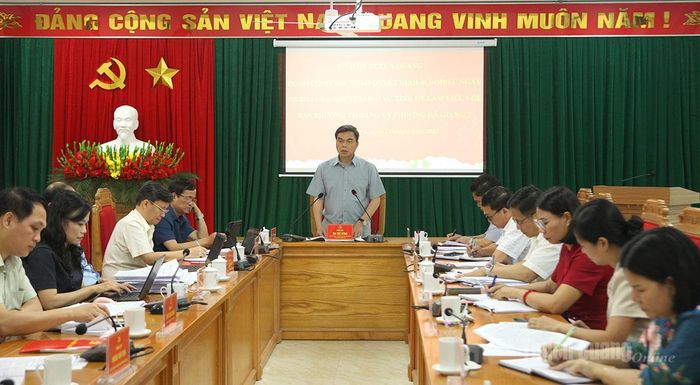 Đồng chí Ma Thế Hồng, Phó Bí thư Tỉnh ủy, Chủ tịch Ủy ban MTTQ tỉnh phát biểu kết luận buổi làm việc.