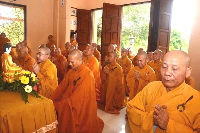 Chư hành giả tại trường hạ chùa Long Phước