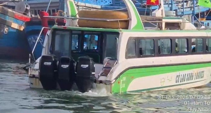 Tàu cao tốc Cù Lao Xanh Travel 08, số hiệu BĐ-1175 hoán cải khi chưa đăng kiểm theo quy định hoạt động trên biển vào hồi 7h09 ngày 31/5.