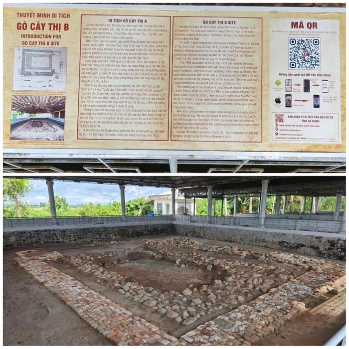 Di tích Gò Cây Thị B lưu giữ nhiều dấu tích kiến trúc và hiện vật phản ánh đời sống cư dân Óc Eo cổ. Ảnh: Đức Linh.