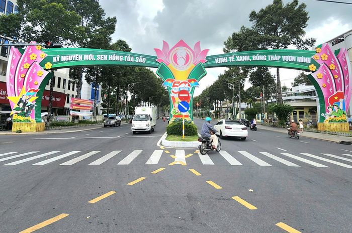 Đường phố khang trang của tỉnh Đồng Tháp