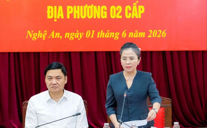 Phó Bí thư Tỉnh ủy, Chủ tịch Ủy ban MTTQ Việt Nam tỉnh Võ Thị Minh Sinh phát biểu