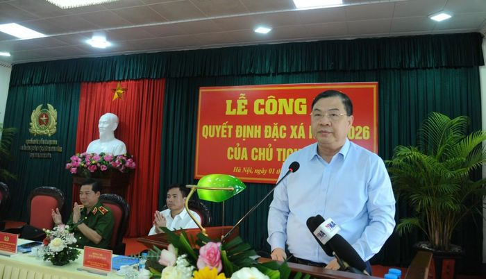 Phó Thủ tướng Thường trực Chính phủ Phạm Gia Túc phát biểu tại Lễ Công bố Quyết định đặc xá.