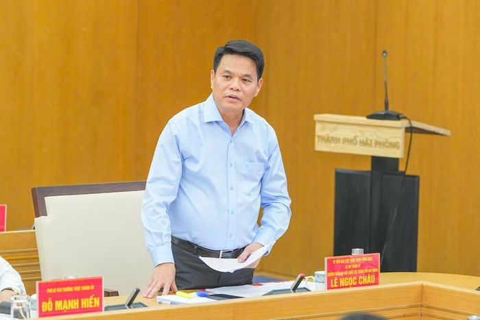 Bí thư Thành ủy Lê Ngọc Châu phát biểu tại Hội nghị. Ảnh: CTTĐTHP