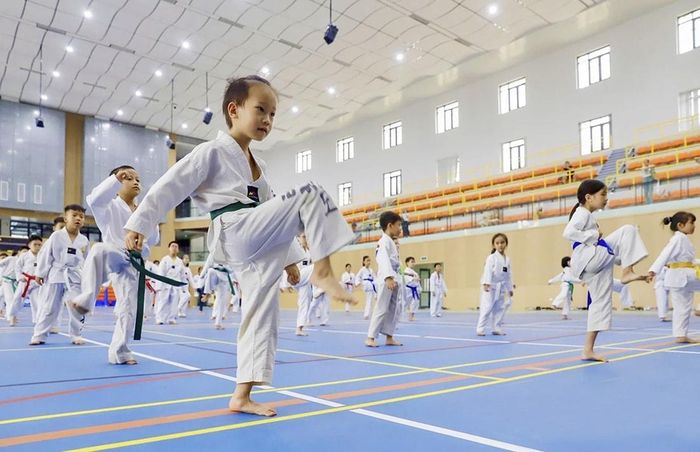 Các thiếu nhi Thủ đô với những buổi tập võ thuật, nâng cao sức khỏe. Ảnh: Đỗ Tâm.