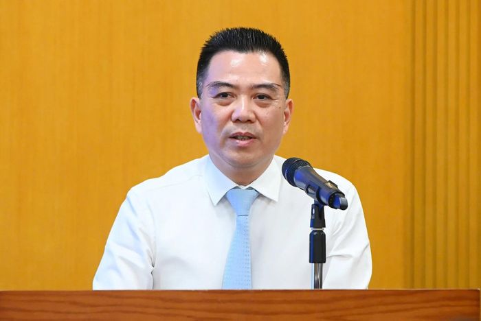 Thứ trưởng Bộ Nông nghiệp và Môi trường Đặng Ngọc Điệp phát biểu tại buổi họp báo. Ảnh: Hoàng Sơn