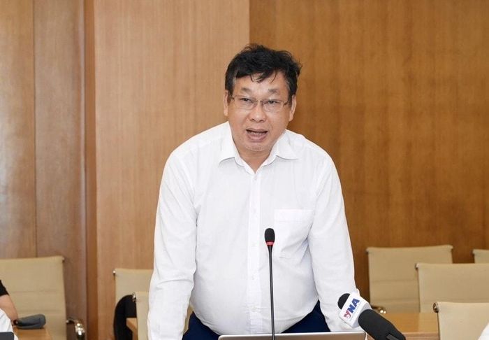 Phó Cục trưởng Cục Sở hữu trí tuệ Trần Lê Hồng phát biểu tại buổi họp báo. Ảnh: PV