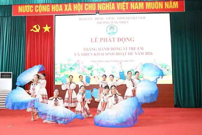 Tiết mục văn nghệ tại Lễ phát động. Ảnh: TH