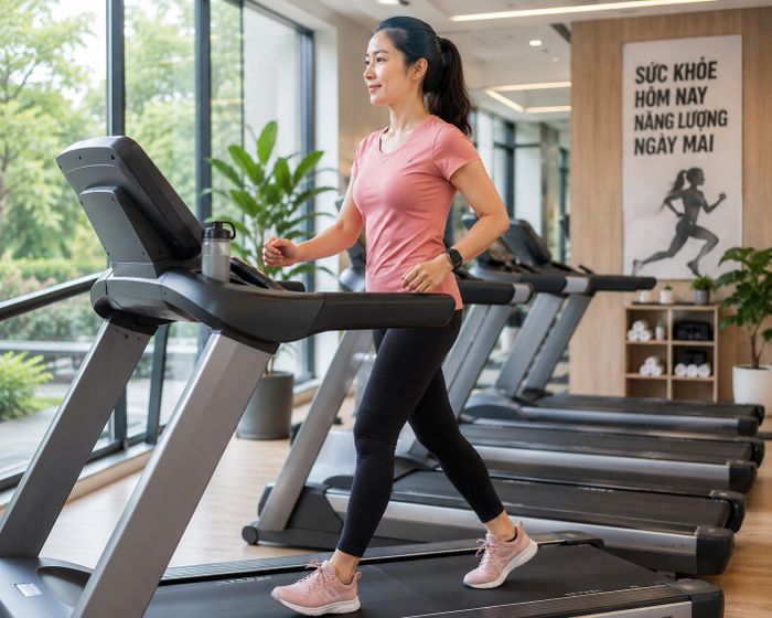 Đi bộ trên máy giảm chấn tốt, an toàn cho khớp và chủ động thời gian, tập bất cứ lúc nào.