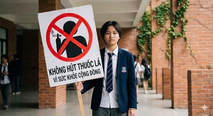  Chúng ta nên tập trung vào các biện pháp giáo dục, tuyên truyền để giới trẻ có ý thức không hút thuốc lá. Ảnh minh họa/AI 