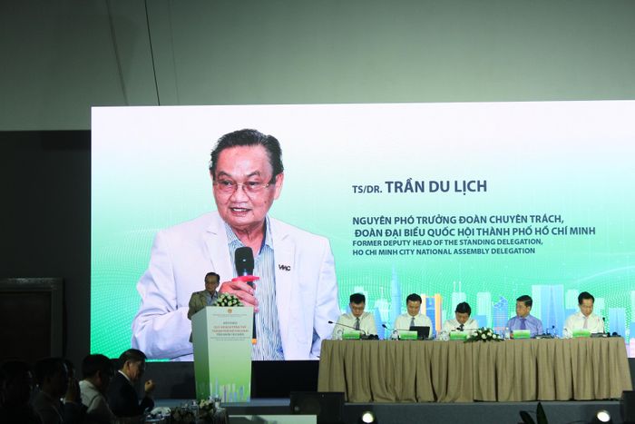  TS Trần Du Lịch phát biểu tại hội thảo. Ảnh: Thảo Liên. 