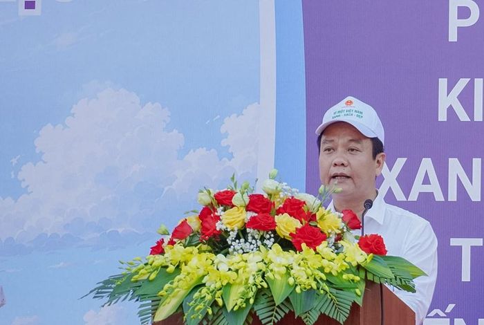 Ông Trần Quốc Tuấn, Giám đốc Sở Nông nghiệp và Môi trường tỉnh Quảng Trị phát biểu tại buổi lễ
