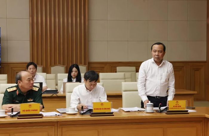 Bộ trưởng Bộ Khoa học và Công nghệ Vũ Hải Quân phát biểu. Ảnh: Lâm Khánh - TTXVN