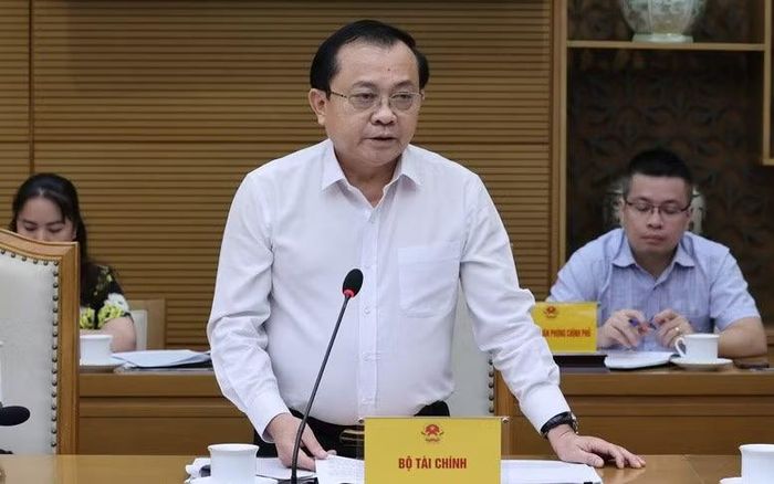 Thứ trưởng Tài chính Lê Tấn Cận phát biểu tại cuộc họp. (Ảnh: VGP/Phương Nguyên)